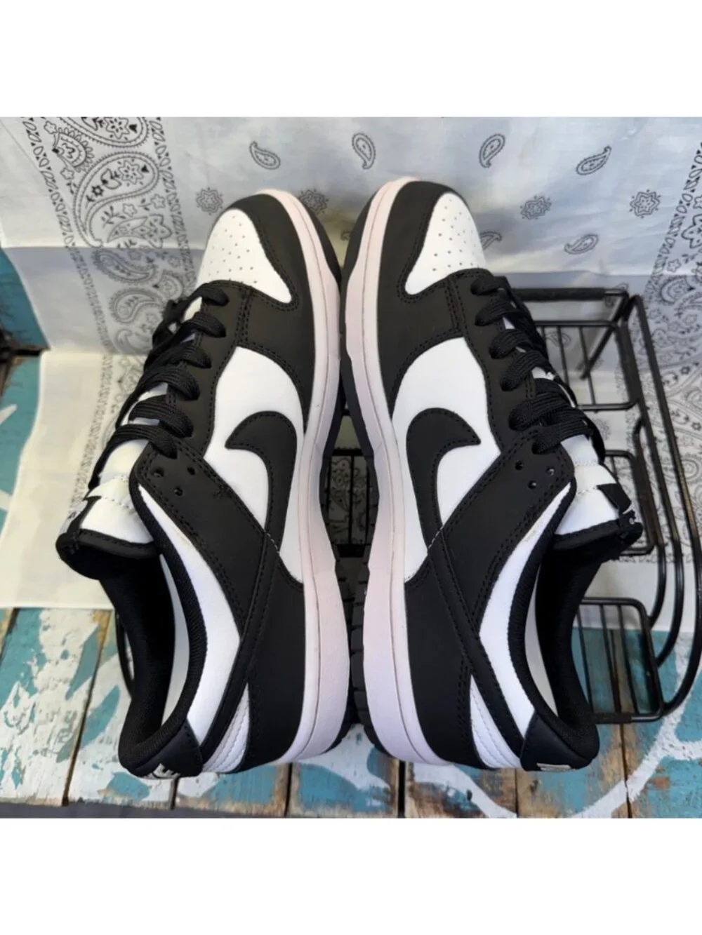 Nike Dunk Low Retro White/Black Panda DD1391-100 Sneakers Shoes Mens Sz 9.5 EUC